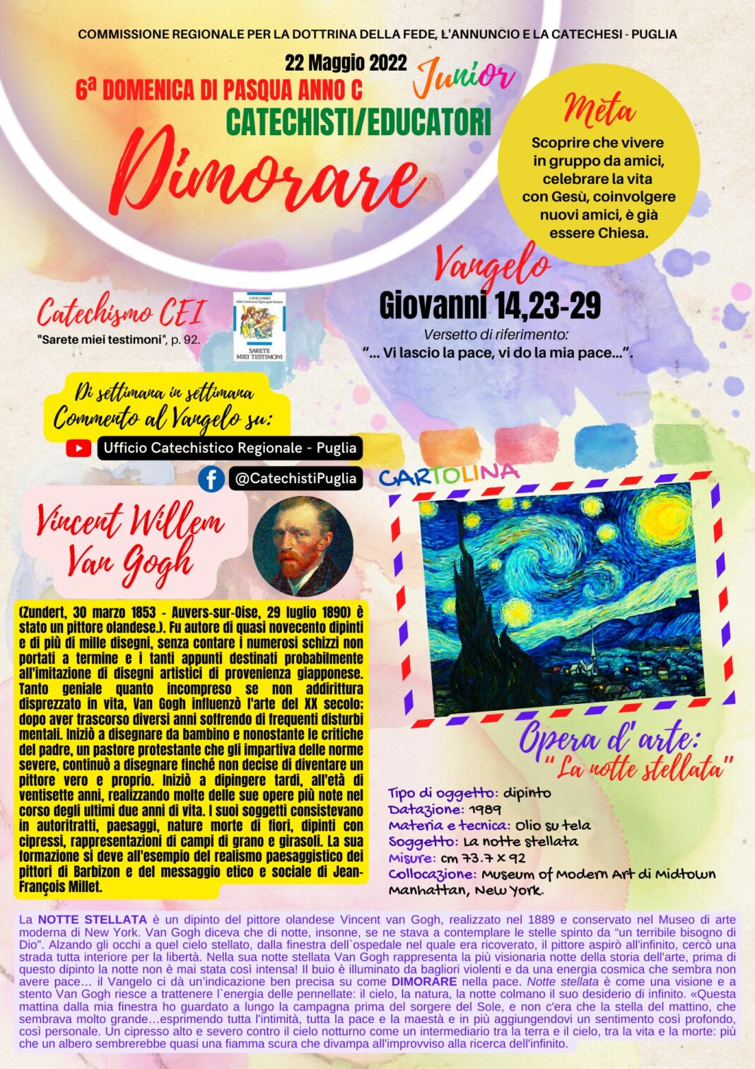 VI Domenica di Pasqua 2022 (Junior 11-14 anni)
 Vangelo: GIOVANNI 14, 23-29
 Ver