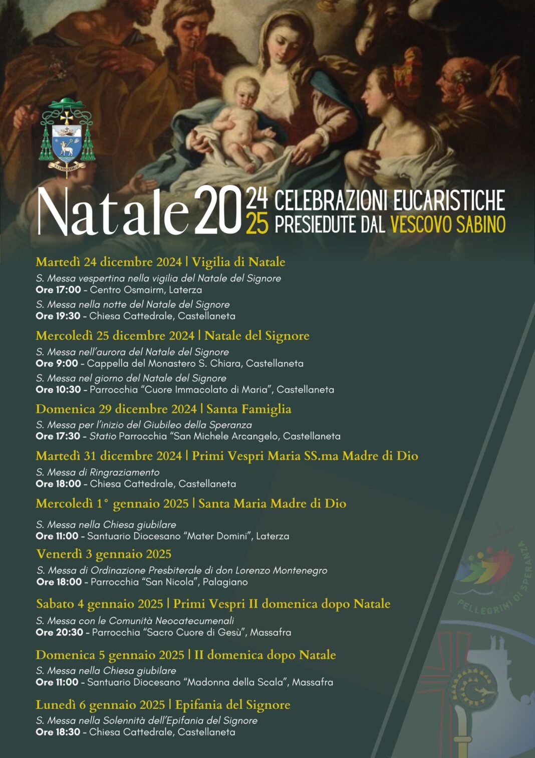 Celebrazioni Eucaristiche presiedute da S.E.R. Mons. Sabino Iannuzzi – Diocesi di Castellaneta