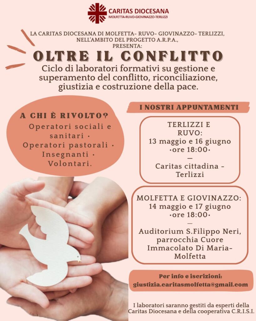 “Oltre il conflitto” – Percorso formativo per operatori sociali e “Oltre il conflitto” – Percorso formativo per operatori sociali e pastorali – Caritas Diocesana