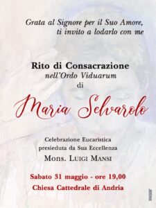 Ordo Viduarum - Diocesi di Andria Ordo Viduarum - Diocesi di Andria