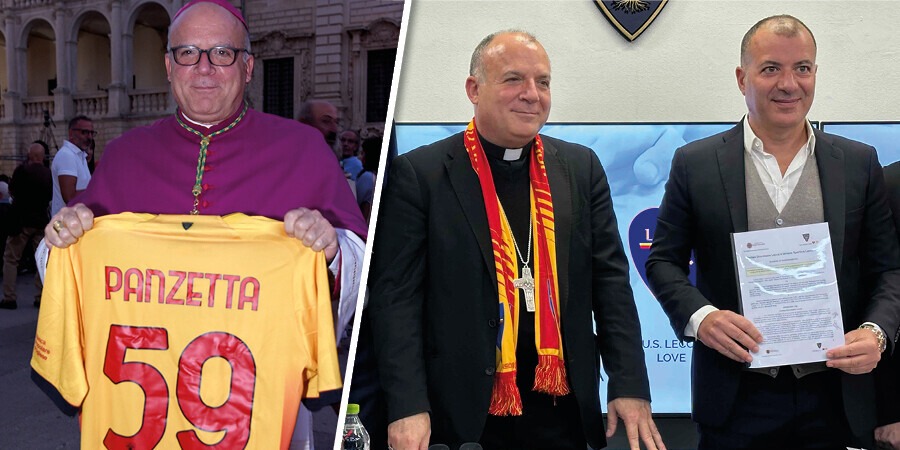 Panzetta. Dal club giallorosso il dono al ‘capitano’ di una Panzetta. Dal club giallorosso il dono al ‘capitano’ di una squadra speciale – Sito Ufficiale dell'ArciDiocesi di Lecce