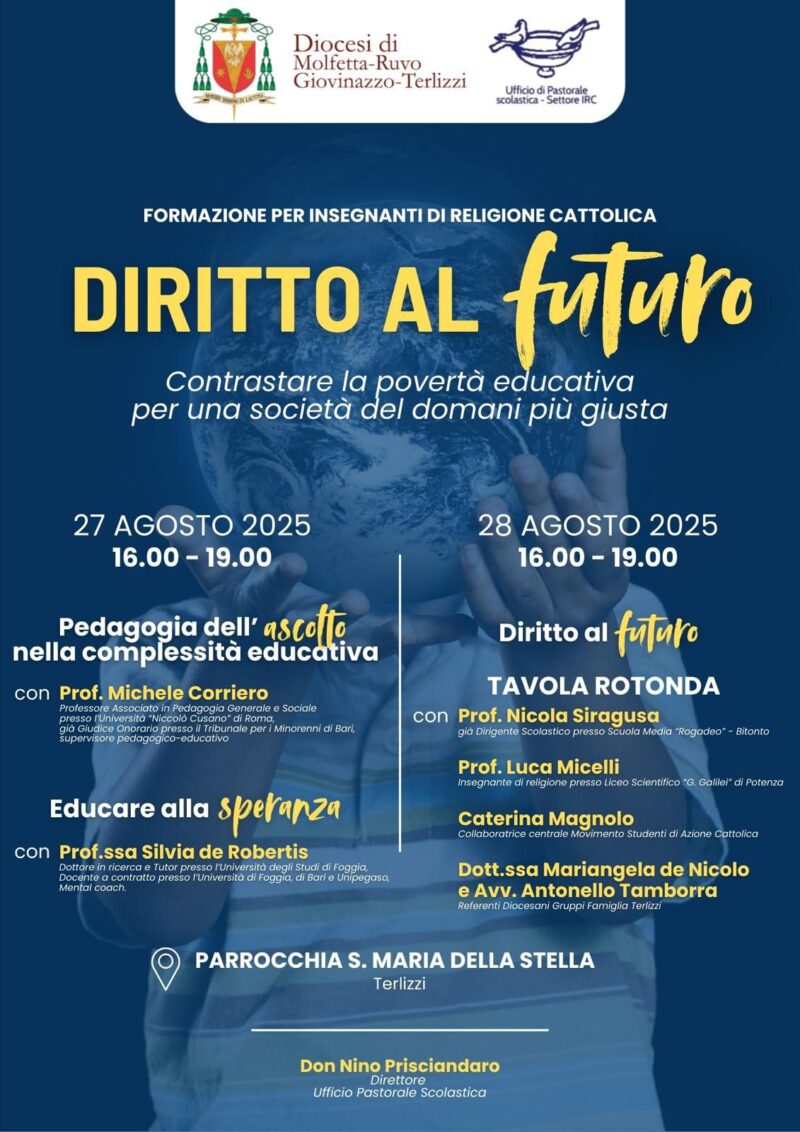 Formazione per insegnanti di Religione Cattolica – Diocesi di Molfetta-Ruvo-Giovinazzo-Terlizzi Formazione per insegnanti di Religione Cattolica – Diocesi di Molfetta-Ruvo-Giovinazzo-Terlizzi