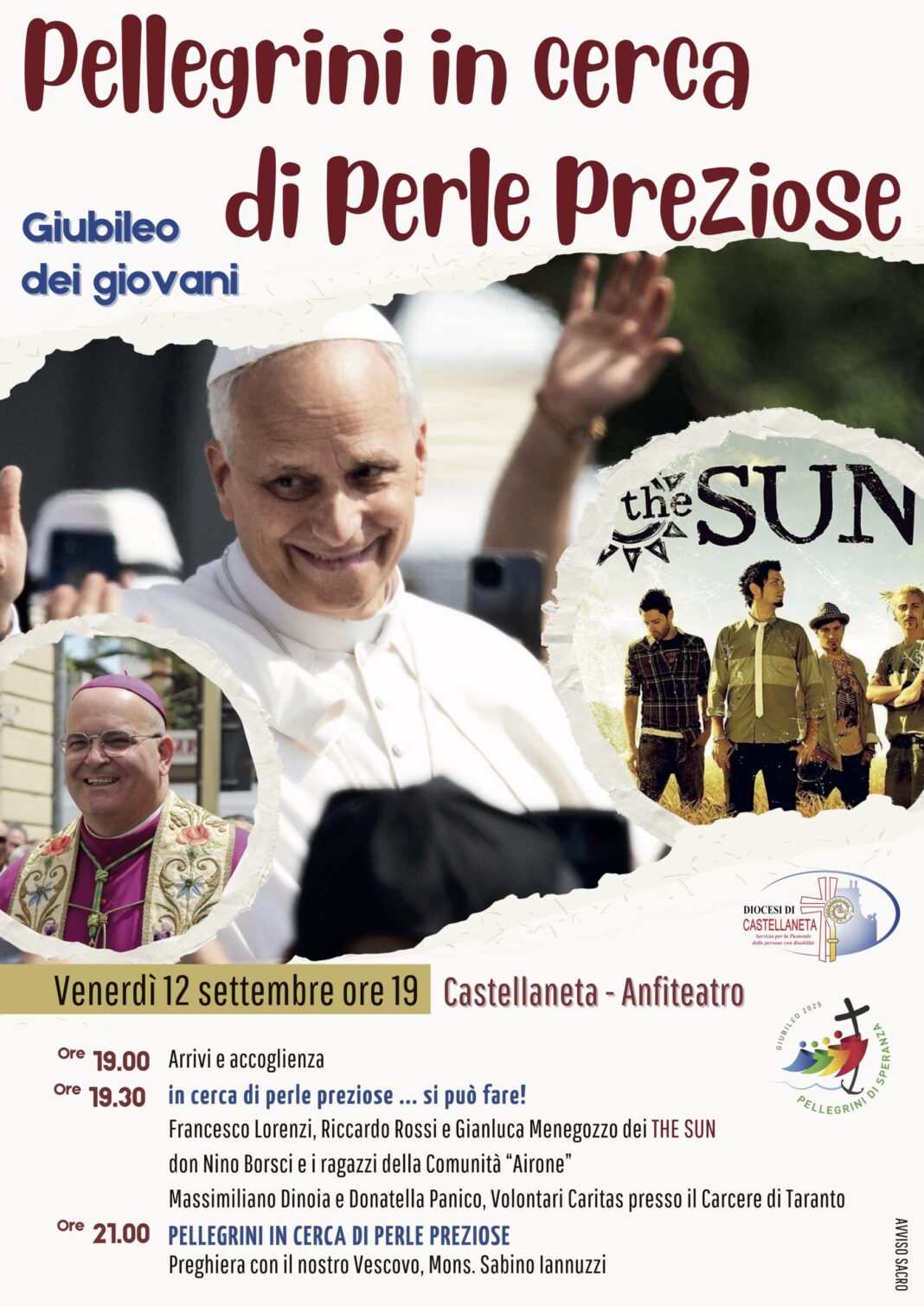 Il Giubileo dei Giovani 2025 a Castellaneta venerdì 12 settembre alle ore 19.00 presso l’Anfiteatro – Diocesi di Castellaneta