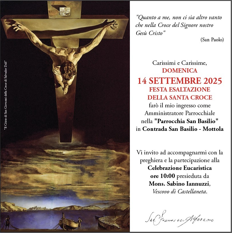 Santa Messa per l’inizio del ministero pastorale di Amministratore parrocchiale Santa Messa per l’inizio del ministero pastorale di Amministratore parrocchiale di Don Franco Alfarano – Diocesi di Castellaneta