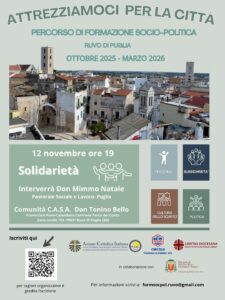 Attrezziamoci per la città. Incontri formativi alla comunità CASA Don Attrezziamoci per la città. Incontri formativi alla comunità CASA Don Tonino Bello – Pastorale Sociale