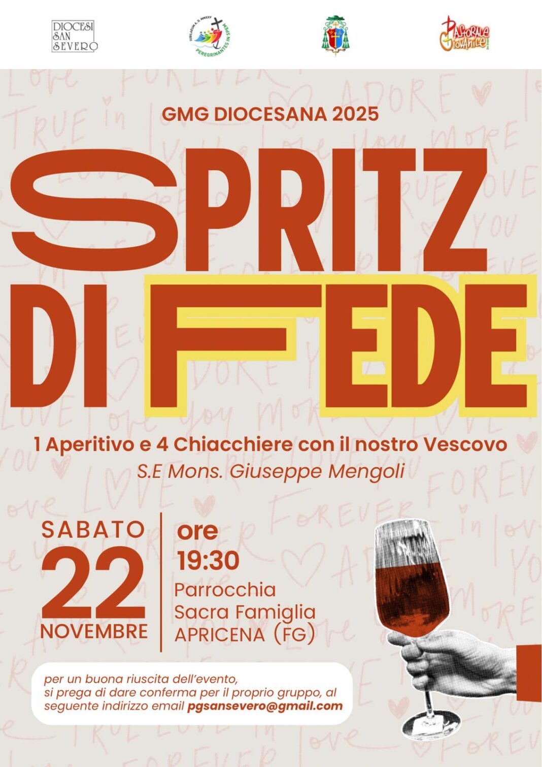 Diocesi di San Severo » GMG DIOCESANA 2025. Spritz di Diocesi di San Severo » GMG DIOCESANA 2025. Spritz di Fede. Sabato 22 novembre