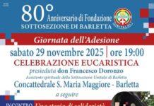 OTTANTESIMO DI FONDAZIONE DELLA SOTTOSEZIONE UNITALSI DI BARLETTA – Una giornata di fede, memoria e testimonianza OTTANTESIMO DI FONDAZIONE DELLA SOTTOSEZIONE UNITALSI DI BARLETTA – Una giornata di fede, memoria e testimonianza