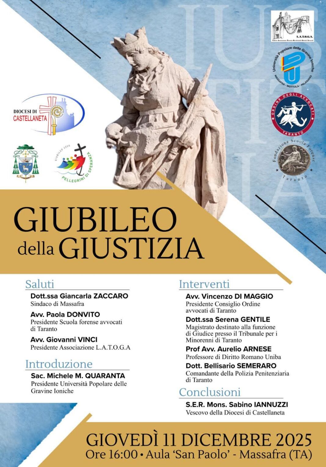 Giubileo della Giustizia – Diocesi di Castellaneta Giubileo della Giustizia – Diocesi di Castellaneta