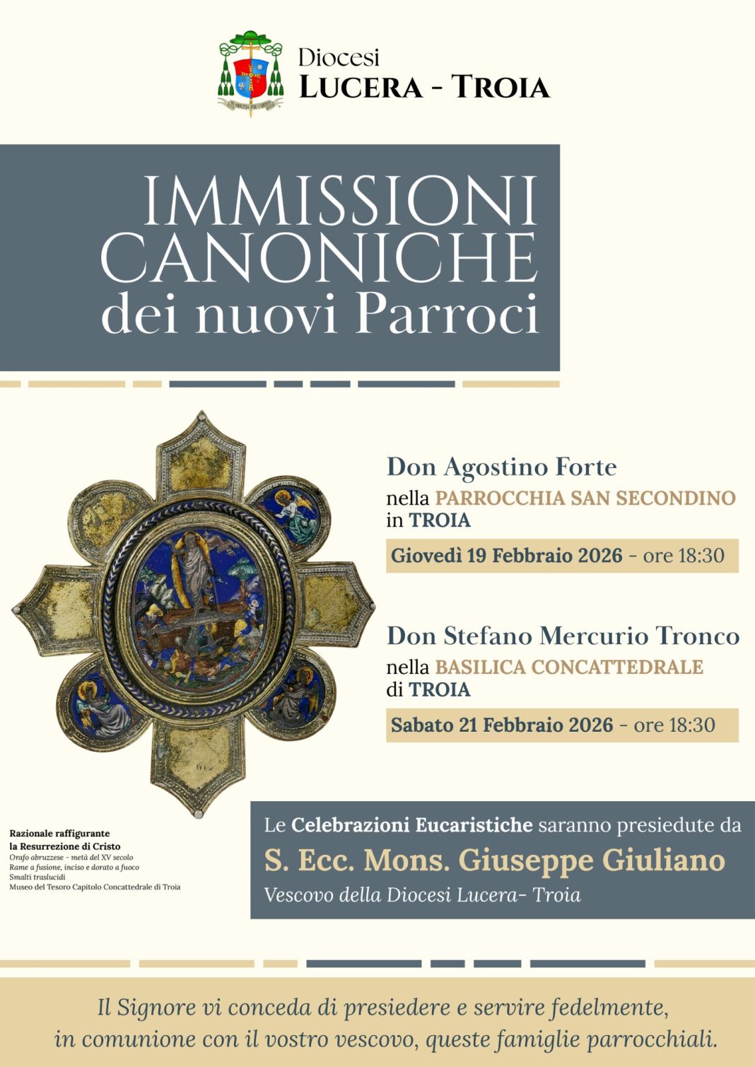 Troia: immissioni canoniche dei nuovi parroci