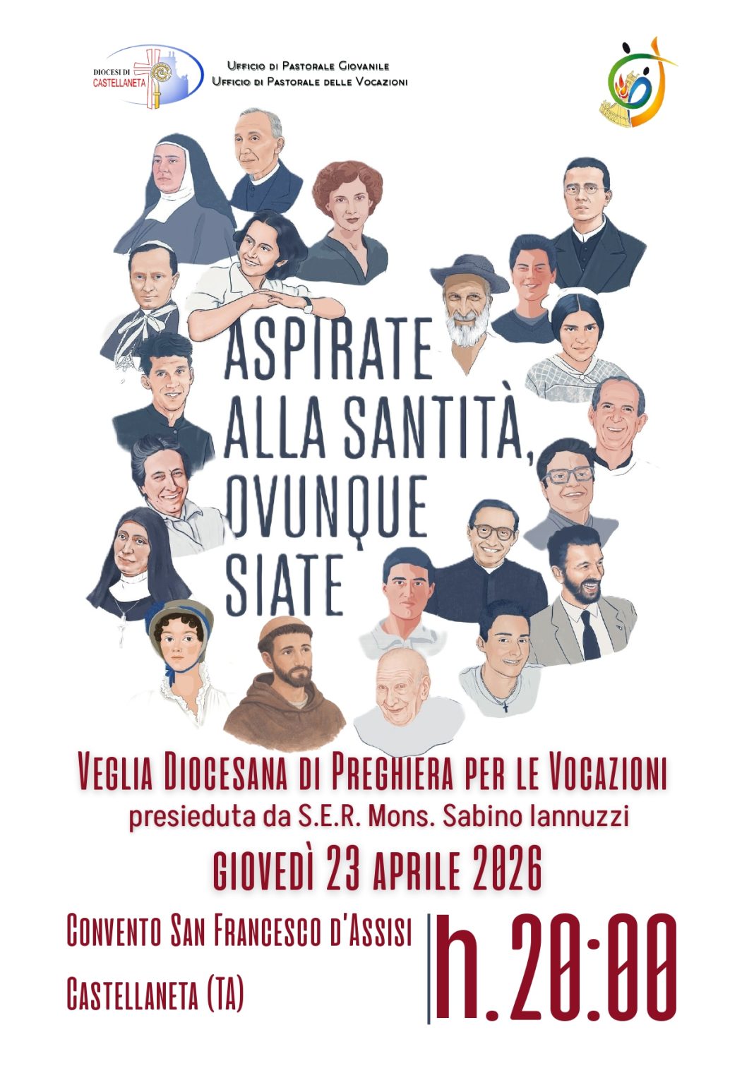 “Aspirate alla santità, ovunque siate”. Veglia diocesana di preghiera per le Vocazioni – Diocesi di Castellaneta