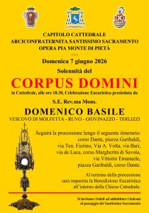 Corpus Domini, domenica in Cattedrale la messa preseduta dal vescovo Corpus Domini, domenica in Cattedrale la messa preseduta dal vescovo Domenico